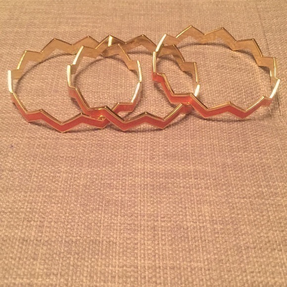 Cute orange and gold 3 bangles - Picture 1 of 2